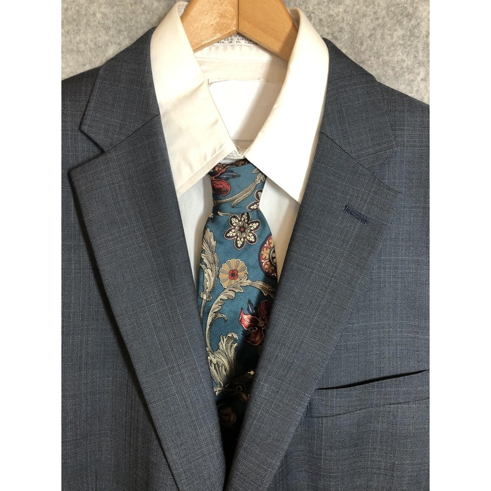 Jones New York Suit Jacket Mens 46R Blue Check Sport Coat Jacket Classic